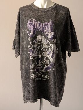 Ghost Skeletour Mexico Graphic Black Mineral-Wash Tour T-Shirt Size XL